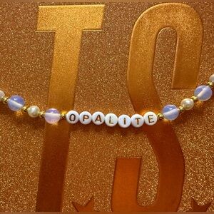 Opalite Beaded Bracelet with Gold Accents